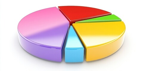 Fototapeta premium A colorful pie chart representing data distribution in segments.