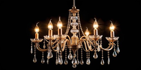 Retro chandelier isolated on a black background