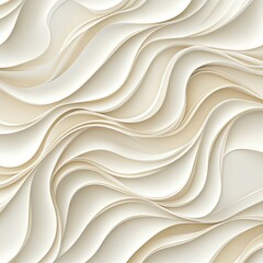 Obraz premium A soft, elegant pattern of layered waves in cream tones, creating a soothing, textured background.