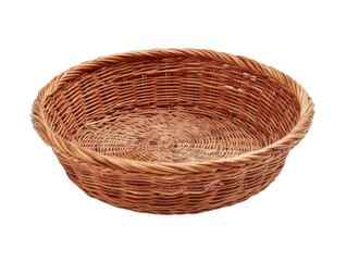 Fototapeta premium Woven rattan basket for home decor and storage solutions - transparent background png