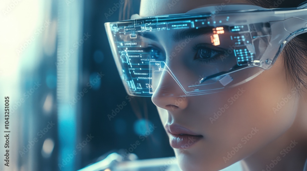 Poster a high-tech vision of internet communication where wearable devices and ai-driven algorithms facilit