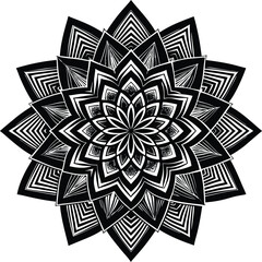 Fototapeta premium Mandala simple vector with Blossom Mandala Shape outline illustration