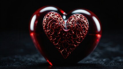 Fototapeta premium heart, love, valentine, symbol, romance, decoration, shape, day, red, romantic, holiday, card, celebration, illustration, gift, valentines, design, vector, wedding, passion, ornament