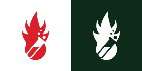 Laboratory beaker logo. Lab flask logo.