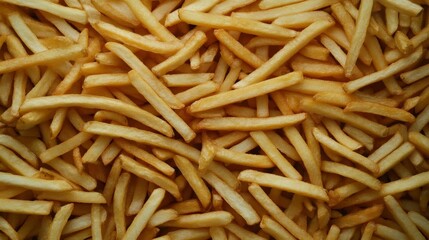 Fototapeta premium Crispy Golden French Fries in Close-Up View