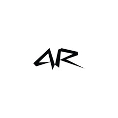 Fototapeta premium AR monogram logo design letter text name symbol monochrome logotype alphabet character simple logo
