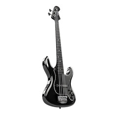 Fototapeta premium Black Electric Bass Guitar with Sleek Design