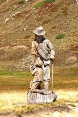 A wooden sculpture Mont Fallère