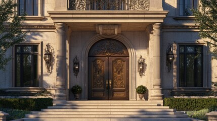 Elegant Home Entrance with Detailed Architecture