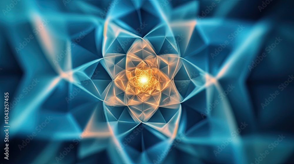 Aufkleber a vibrant geometric design featuring a mesmerizing star-like pattern with glowing core elements in s