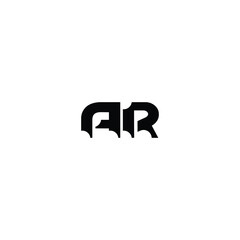 AR monogram logo design letter text name symbol monochrome logotype alphabet character simple logo