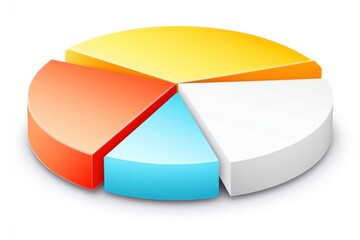Obraz premium A colorful pie chart divided into four segments, representing data visualization.