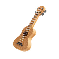 Naklejka premium Wooden Ukulele on a White Background