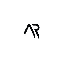 Obraz premium AR monogram logo design letter text name symbol monochrome logotype alphabet character simple logo