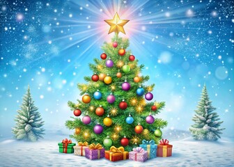 Obraz premium Cute Christmas Tree Clipart for Festive Designs and Holiday Greetings