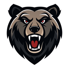 Bear head mascot logo, aggressive and bold