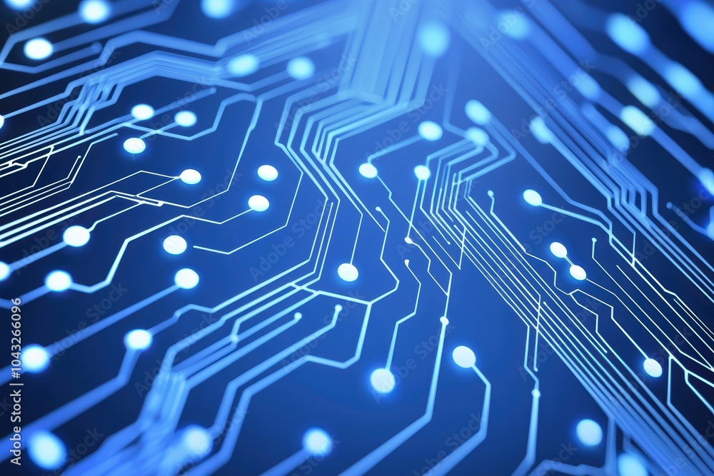 Aufkleber conceptual digital rendering of an advanced blueprint, featuring transparent blue lines and circuitr