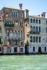 Fototapeta premium Houses on the Grand Canal in Venice, Italy in summer 2024