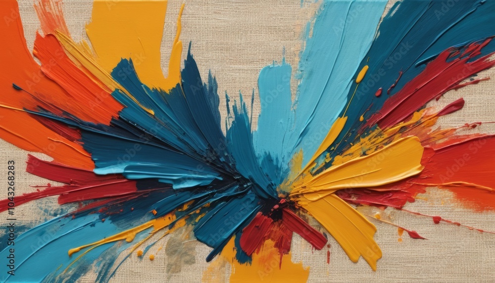 Aufkleber bold splashes of color collide beautifully with energetic strokes of paint, creating a striking abst