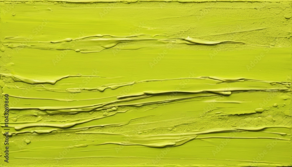 Aufkleber a vivid lime green canvas features distinct textured lines flowing across the surface, creating an e