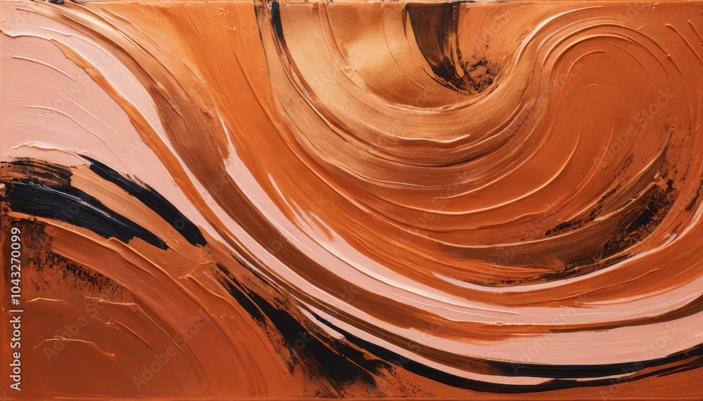Poster rich hues of copper and bronze dance across the canvas, creating an inviting and dynamic atmosphere.