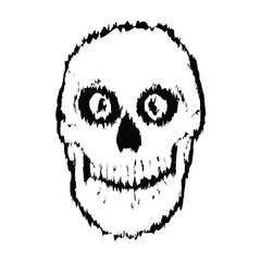 Vector Tracing illustration of skull head on white background. Logo, Brands, Mascots, tshirt, sticker, patch, background, wallpaper and Tatto design.