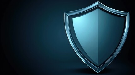 A sleek, modern shield icon representing protection and security.