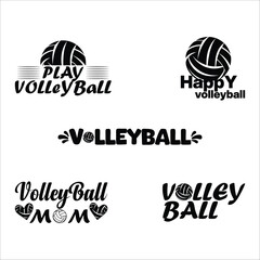 Volleyball Typography logo volleyball bundle design volleyball logo art