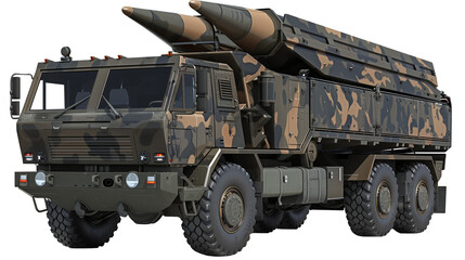 Land military vehicles. Self-propelled Anti - aircraft air defense system. Weapon equipment. Destroy air targets. Ai generated. Colorful PNG illustration
