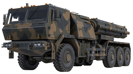 Weapon equipment. Self-propelled Anti - aircraft air defense system. Land military vehicles. Destroy air targets. Ai generated. Colorful PNG illustration