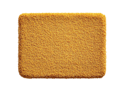 a yellow carpet on a white background