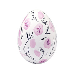 Fototapeta premium beautifully decorated egg featuring delicate pink flowers and green leaves, perfect for spring celebrations and Easter decorations