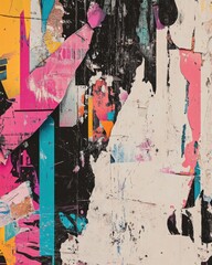 Fototapeta premium Vibrant Abstract Urban Artwork on Rugged Surface