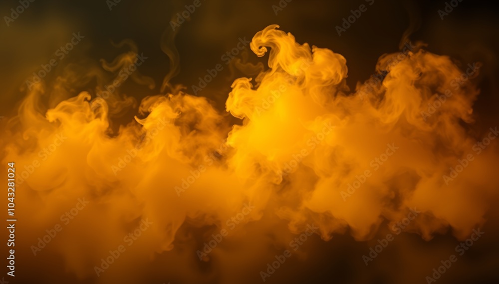 Poster golden wisps of smoke gracefully swirl and twist, creating an enchanting atmosphere. the contrast ag