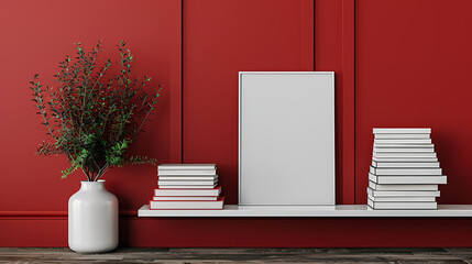 white door with vase Generated AI