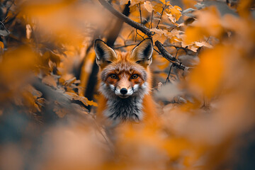 Naklejka premium Wild animal in natural habitat generative AI technology