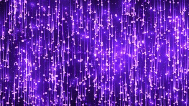 Puple Magic Falling Stars. Fairy Abstract Background. Looped video.