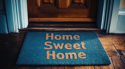 Cozy Welcome Mat with Home Sweet Home Message