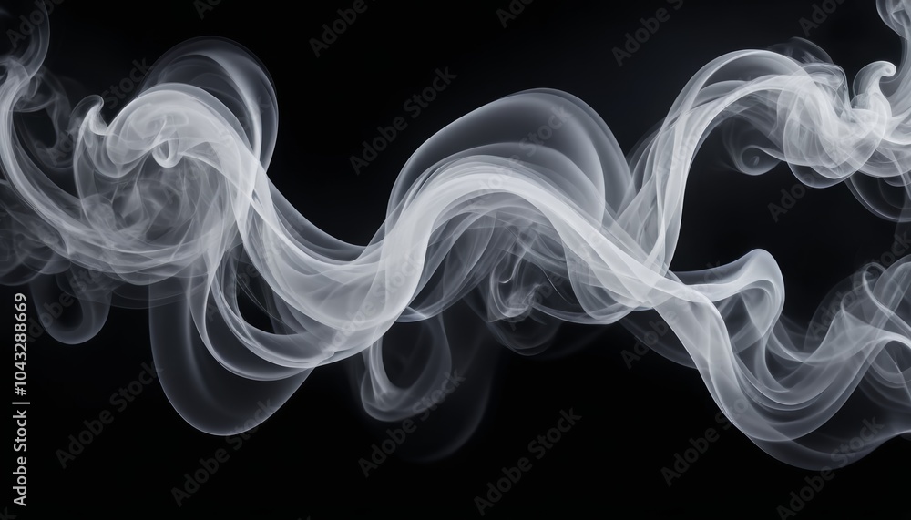 Poster swirling tendrils of translucent abstract smoke rise and twist, creating an enchanting display of mo