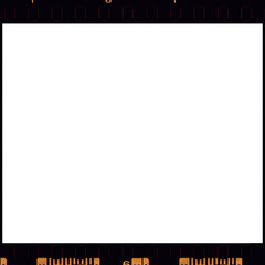 PNG frame for social media reel vintage photo film effect, in square format for hi-res upload in 2160x2160 pixels