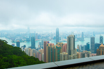 Skyline of Hong Kong at daytime from Victoria Peak