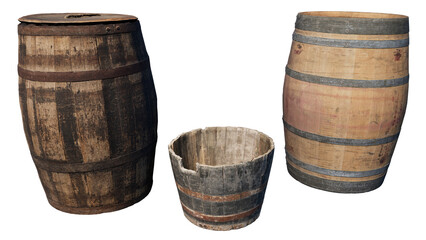 Obraz premium wooden barrel isolated on white