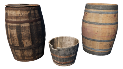 wooden barrel isolated on white