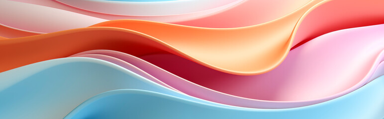 Flowing Waves in Pastel Colors, Abstract Digital Art
