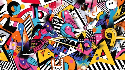 Vibrant Urban Graffiti Art on Wall