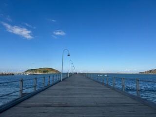 wooden bridge in the sea