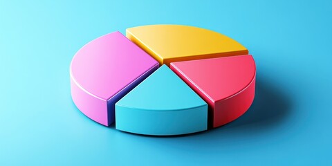 Obraz premium A colorful pie chart model representing data segmentation.