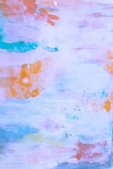 Abstract creative watercolor painting with many colors on wet paper. Blurred pattern background for your creative design or illustrations.