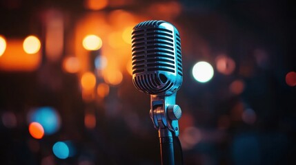 Vintage Condenser Microphone in Studio Setup