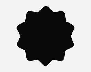 Star Tag Label Sticker Price Promo Badge Button Banner Promotion Starburst Medal Mark Explode Seal Sign Icon SVG Shape Outline Black White Vector